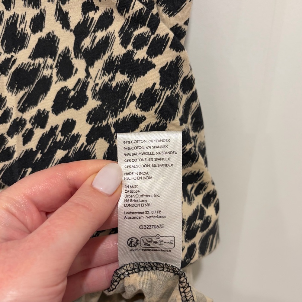 Anthropologie Daily Practice Twist-Front Mini Dress Cheetah in Size XSP petite - Picture 10 of 12